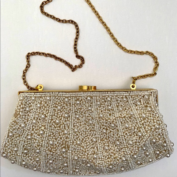 Glint Bags Glint Beaded And Pearl Clutch Poshmark